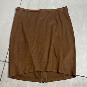 Nightcap Brown Faux suede Skirt
